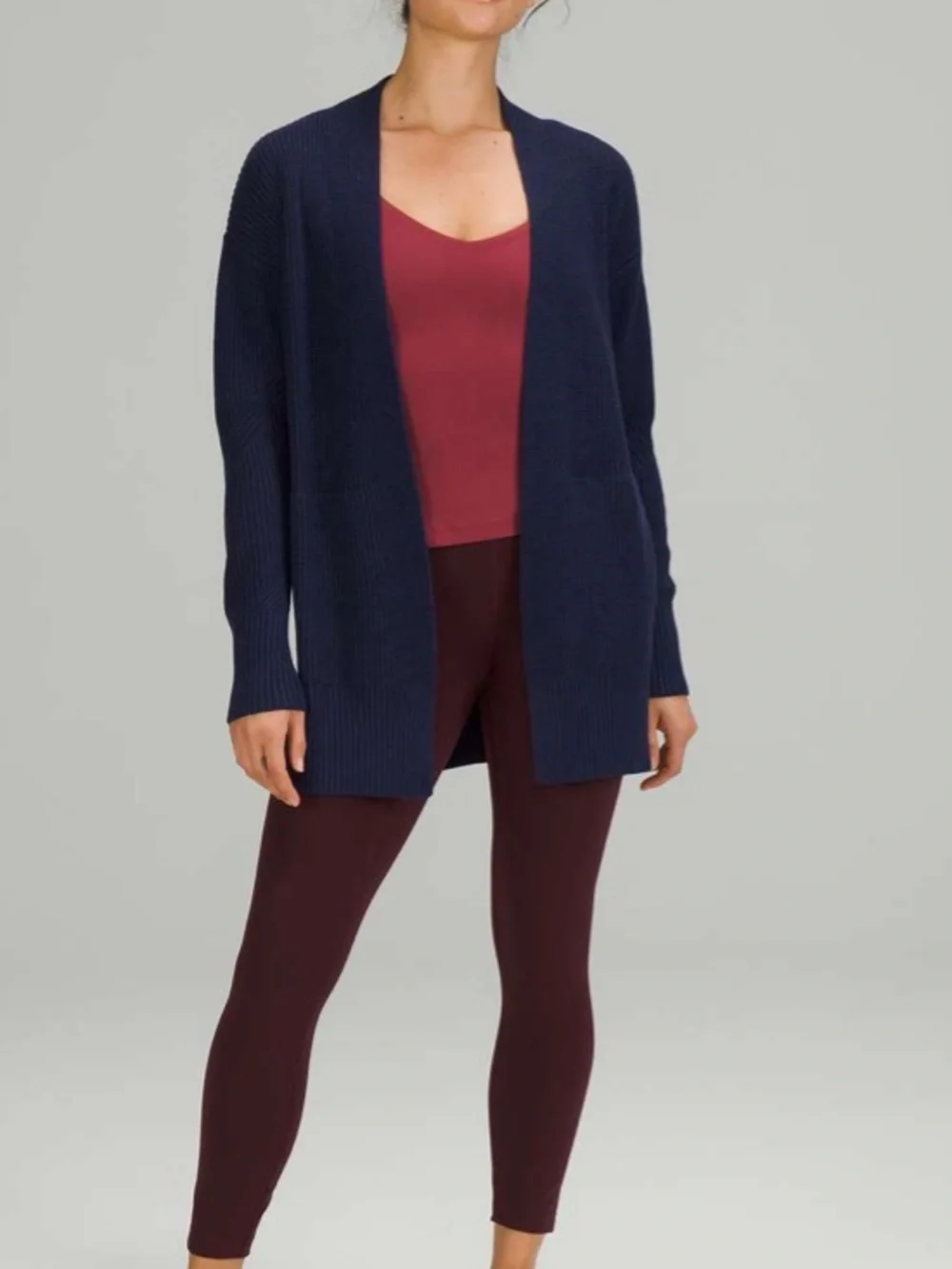 Lululemon Cashlu Sweater Wrap Night Sea Navy Blue Knit Loungewear